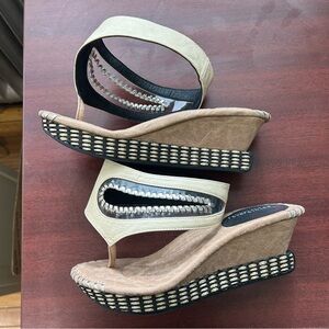 Modzori Tita Reversible Mid Wedge Sandals Two-tone 8 Black/Tan Minimalist Resort